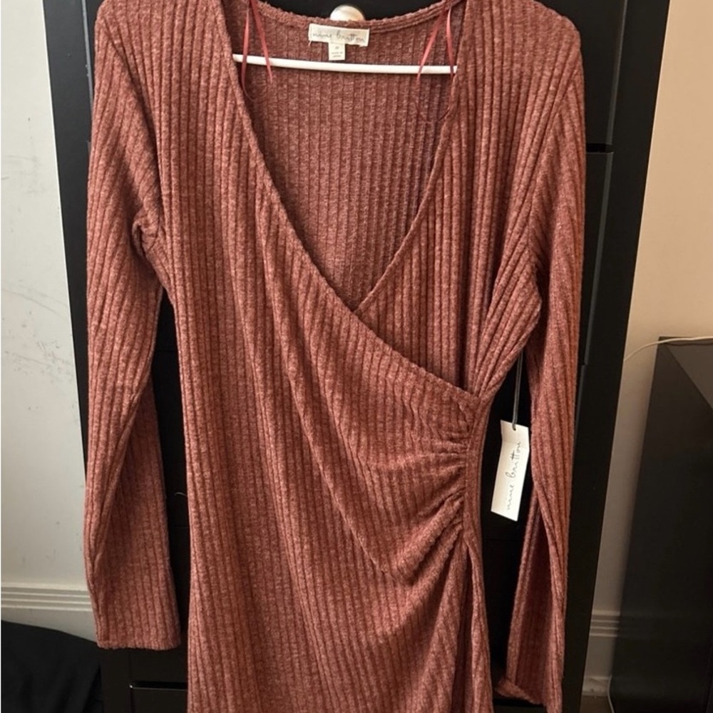 Nine Britton Rust Long Sleeve Dress